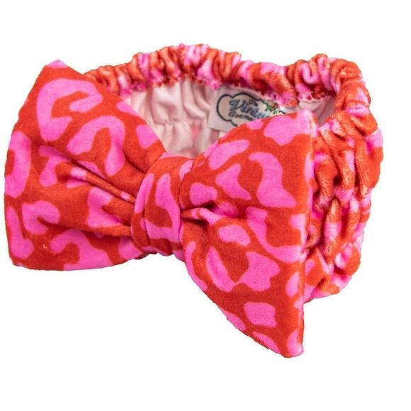 The Vintage Cosmetics Company Poppy Makeup Headband red & pink leopard SO SOFT! - Picture 2 of 2